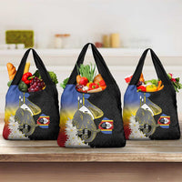 Eswatini Independence Day Grocery Bag Swaziland Nguni Shield African Pattern - Wonder Print Shop