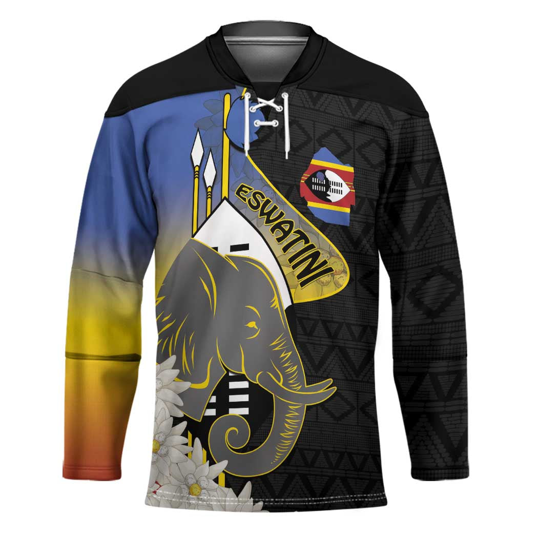 Eswatini Independence Day Hockey Jersey Swaziland Nguni Shield African Pattern - Wonder Print Shop