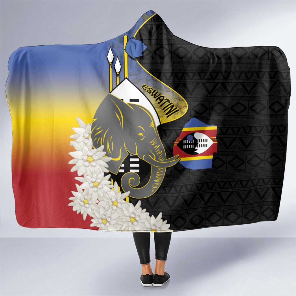 Eswatini Independence Day Hooded Blanket Swaziland Nguni Shield African Pattern - Wonder Print Shop