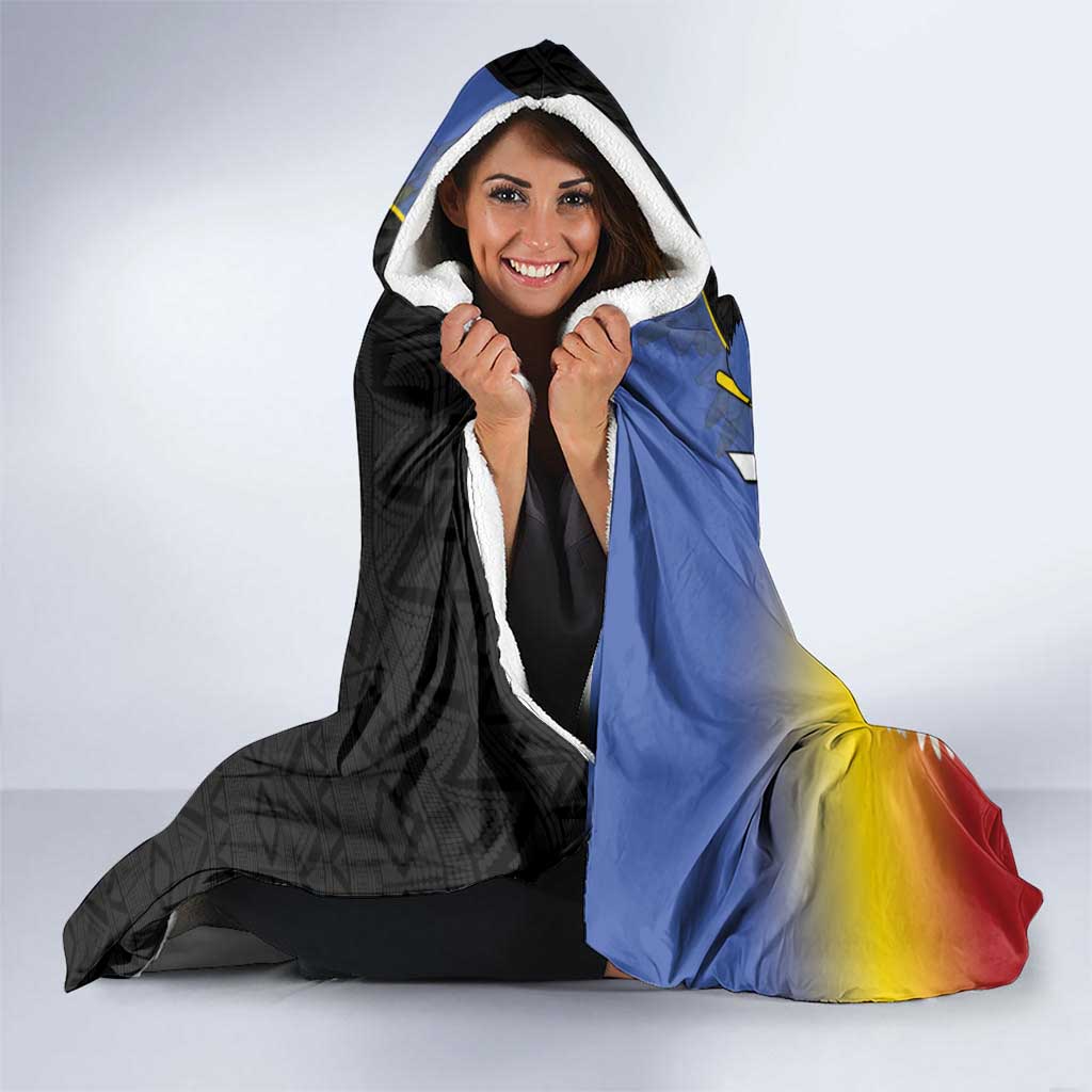 Eswatini Independence Day Hooded Blanket Swaziland Nguni Shield African Pattern - Wonder Print Shop