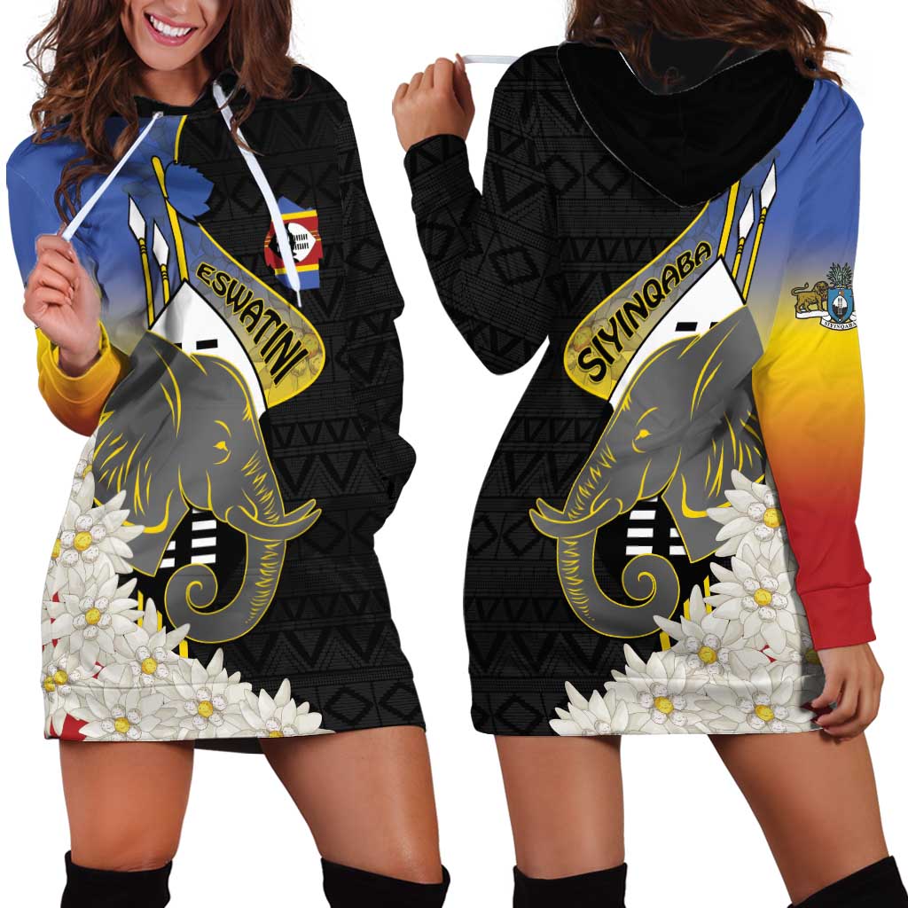 Eswatini Independence Day Hoodie Dress Swaziland Nguni Shield African Pattern - Wonder Print Shop