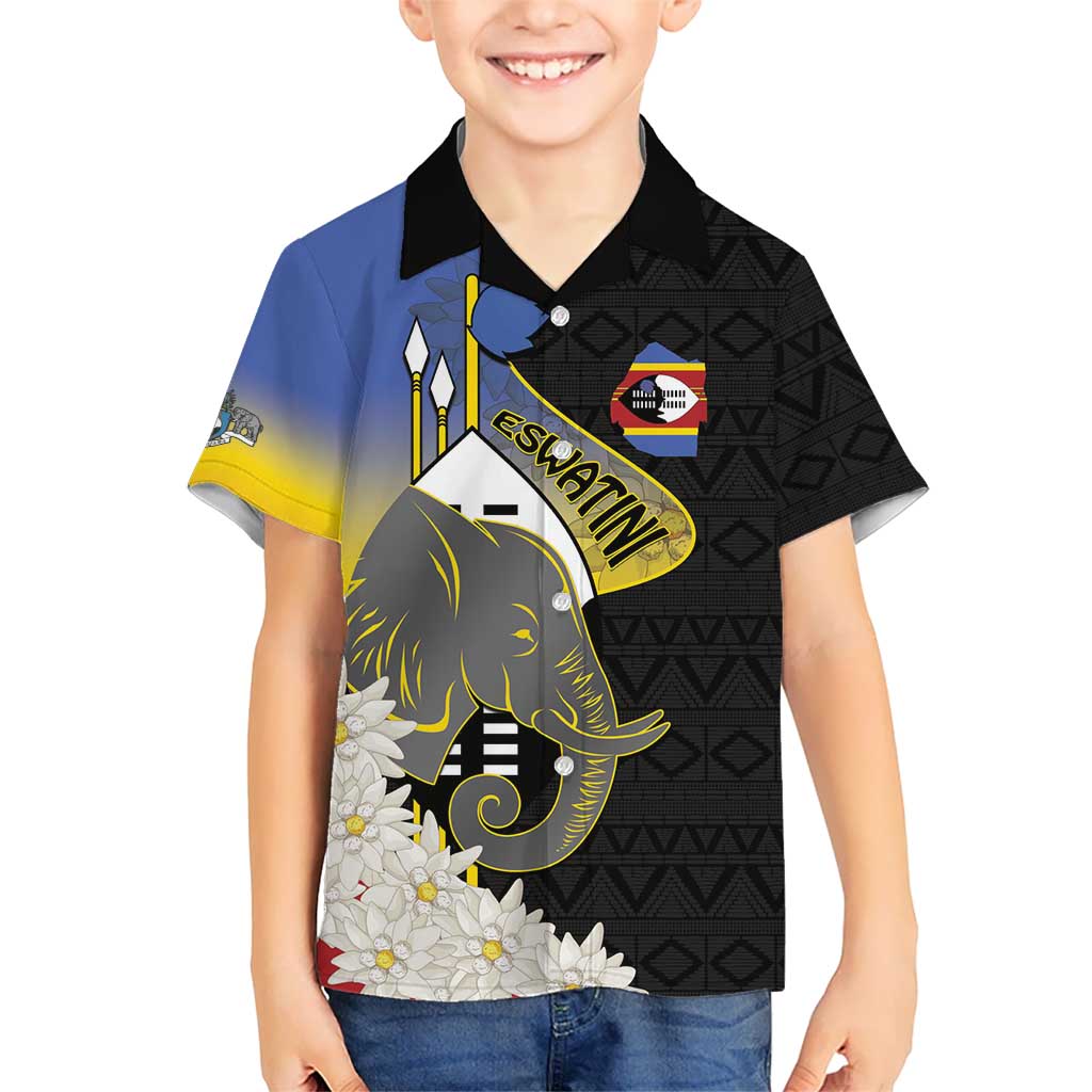 Eswatini Independence Day Kid Hawaiian Shirt Swaziland Nguni Shield African Pattern - Wonder Print Shop