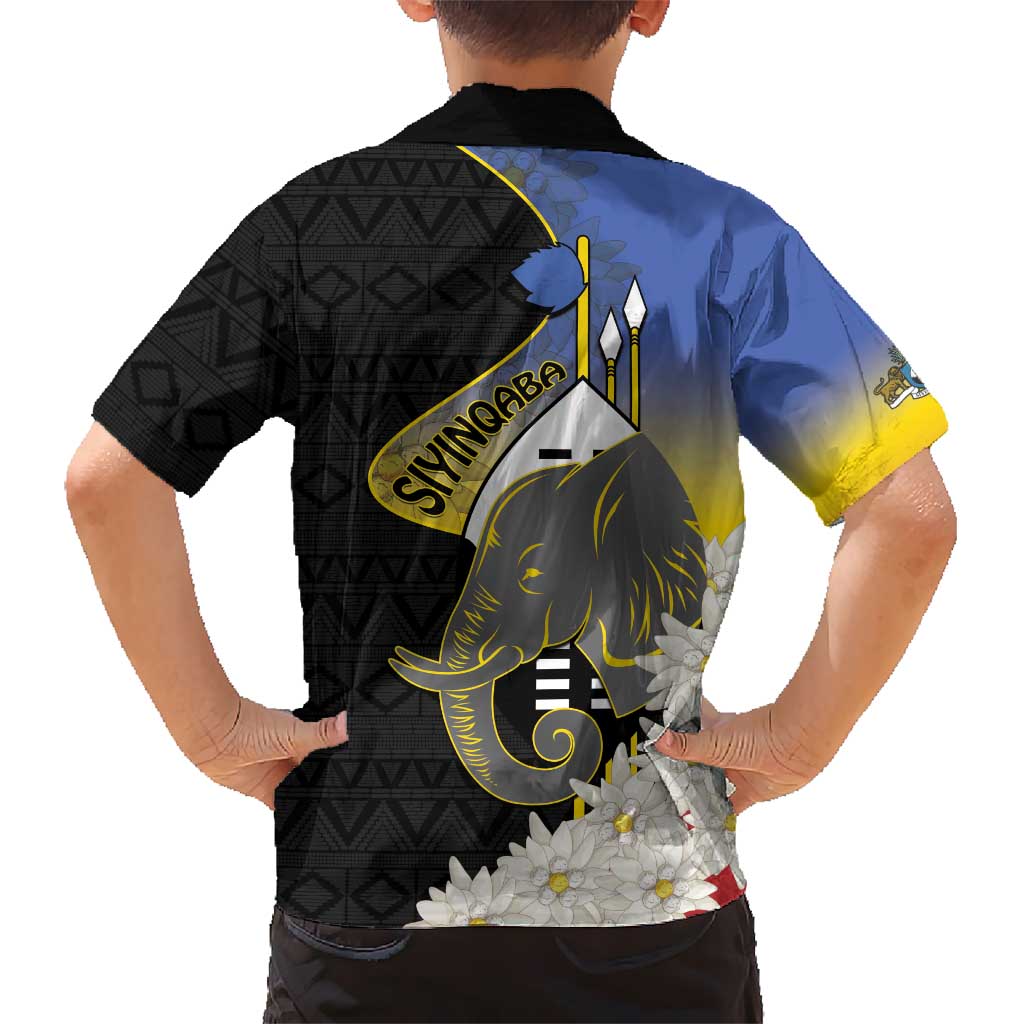 Eswatini Independence Day Kid Hawaiian Shirt Swaziland Nguni Shield African Pattern - Wonder Print Shop
