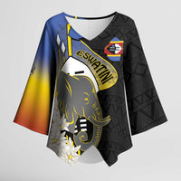 Eswatini Independence Day Kimono Sleeve Blouse Swaziland Nguni Shield African Pattern - Wonder Print Shop