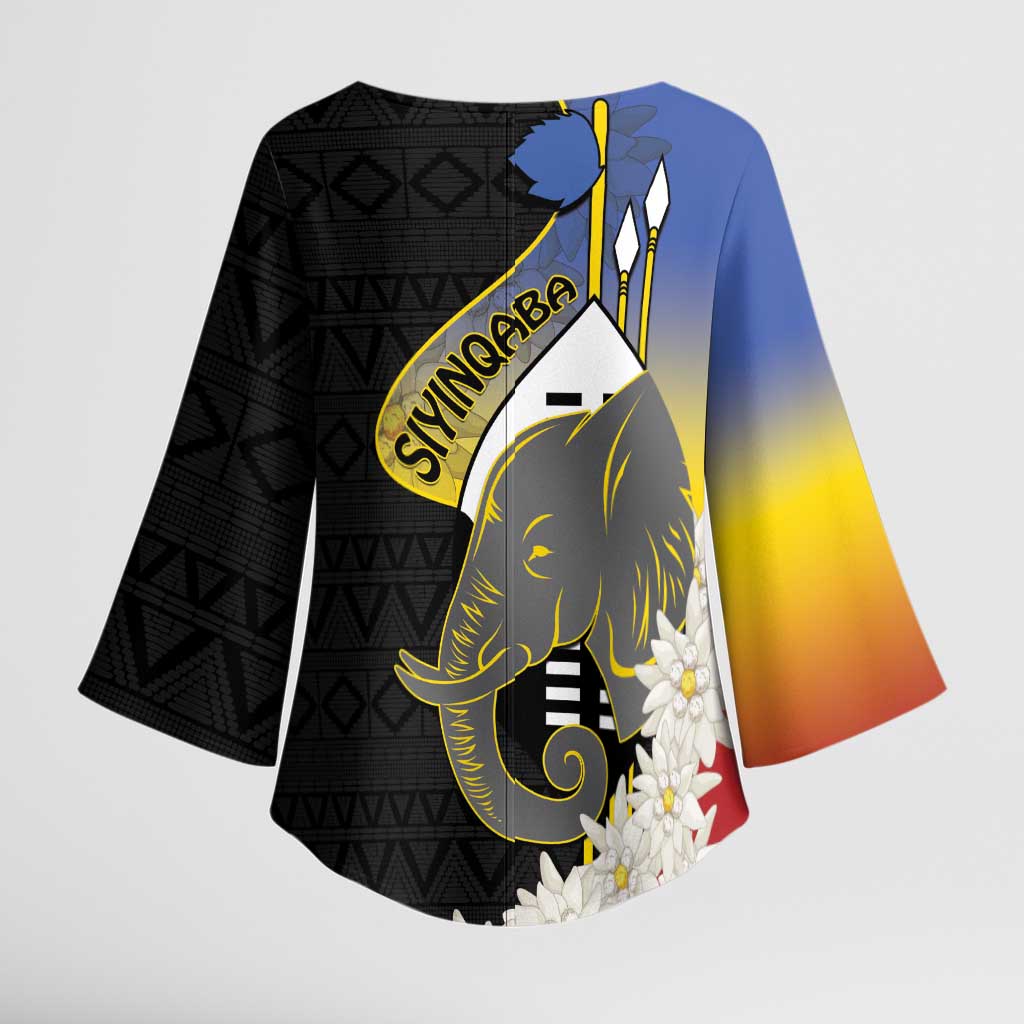 Eswatini Independence Day Kimono Sleeve Blouse Swaziland Nguni Shield African Pattern - Wonder Print Shop