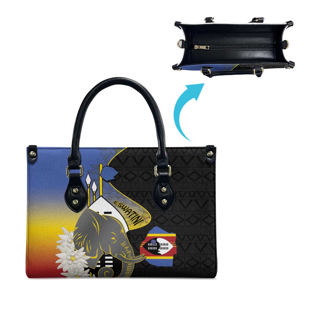 Eswatini Independence Day Leather Bag Swaziland Nguni Shield African Pattern - Wonder Print Shop
