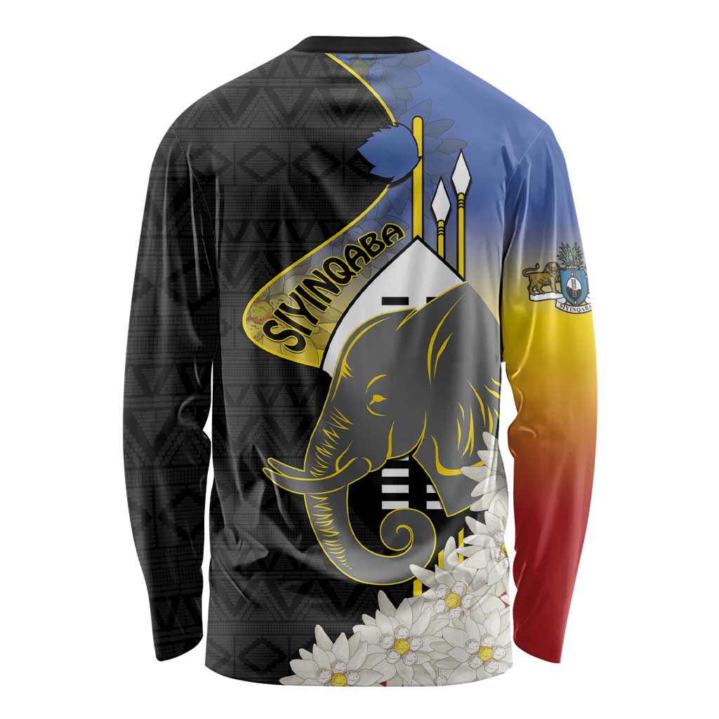 Eswatini Independence Day Long Sleeve Shirt Swaziland Nguni Shield African Pattern - Wonder Print Shop