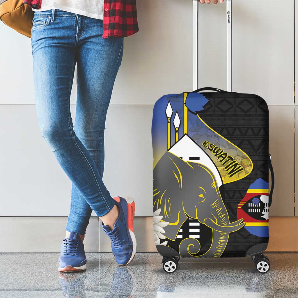 Eswatini Independence Day Luggage Cover Swaziland Nguni Shield African Pattern - Wonder Print Shop