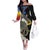 Eswatini Independence Day Off The Shoulder Long Sleeve Dress Swaziland Nguni Shield African Pattern - Wonder Print Shop