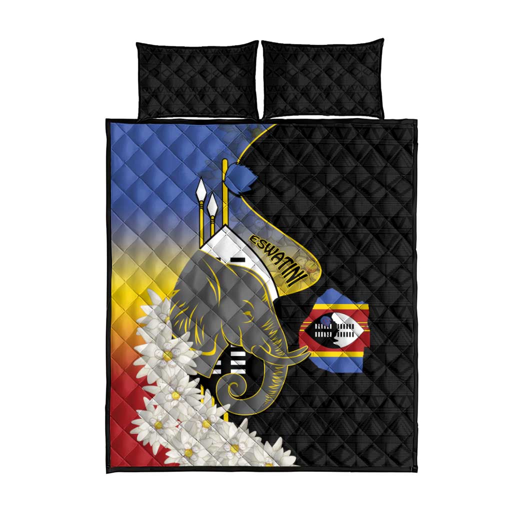 Eswatini Independence Day Quilt Bed Set Swaziland Nguni Shield African Pattern - Wonder Print Shop