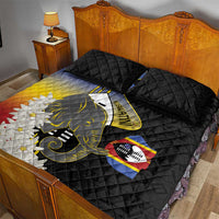 Eswatini Independence Day Quilt Bed Set Swaziland Nguni Shield African Pattern - Wonder Print Shop