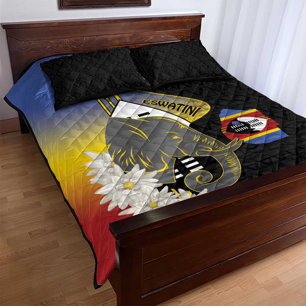 Eswatini Independence Day Quilt Bed Set Swaziland Nguni Shield African Pattern - Wonder Print Shop