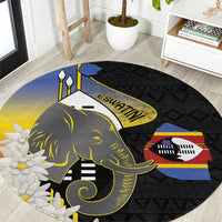 Eswatini Independence Day Round Carpet Swaziland Nguni Shield African Pattern - Wonder Print Shop