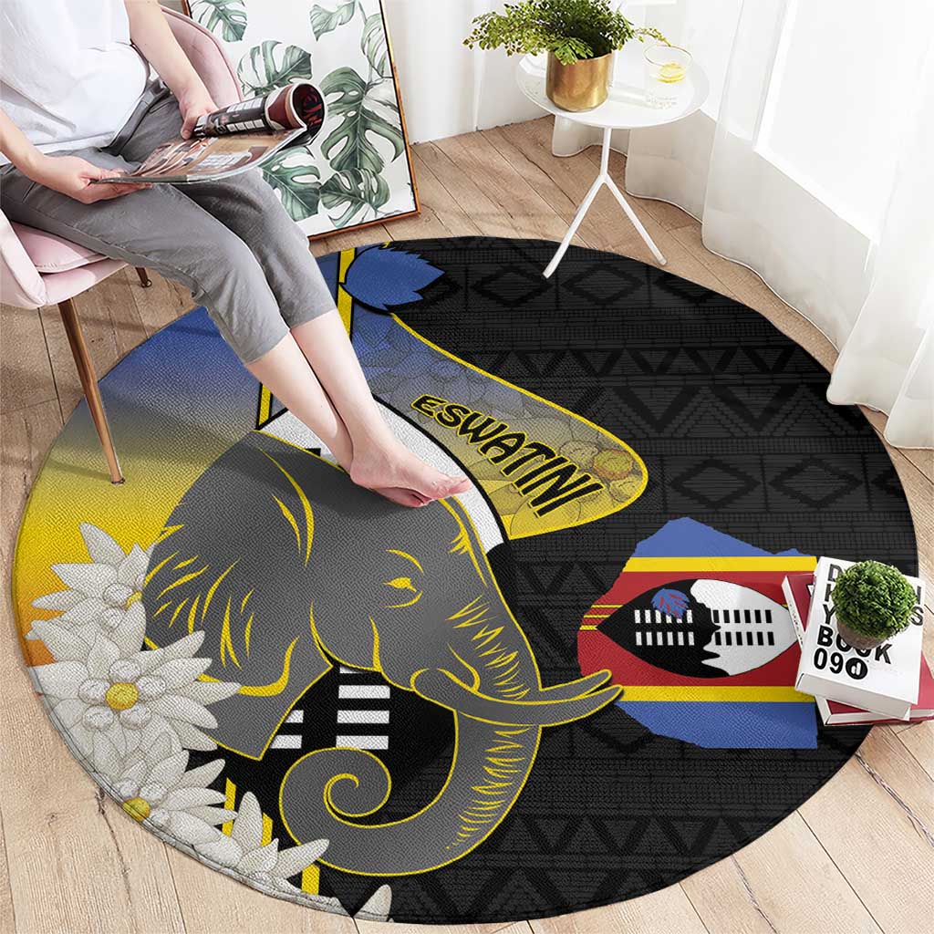 Eswatini Independence Day Round Carpet Swaziland Nguni Shield African Pattern - Wonder Print Shop