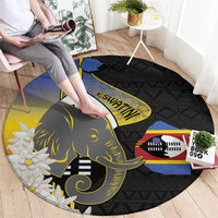 Eswatini Independence Day Round Carpet Swaziland Nguni Shield African Pattern - Wonder Print Shop