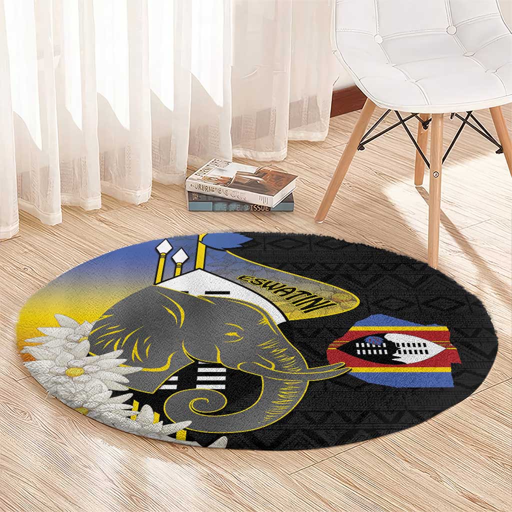 Eswatini Independence Day Round Carpet Swaziland Nguni Shield African Pattern - Wonder Print Shop
