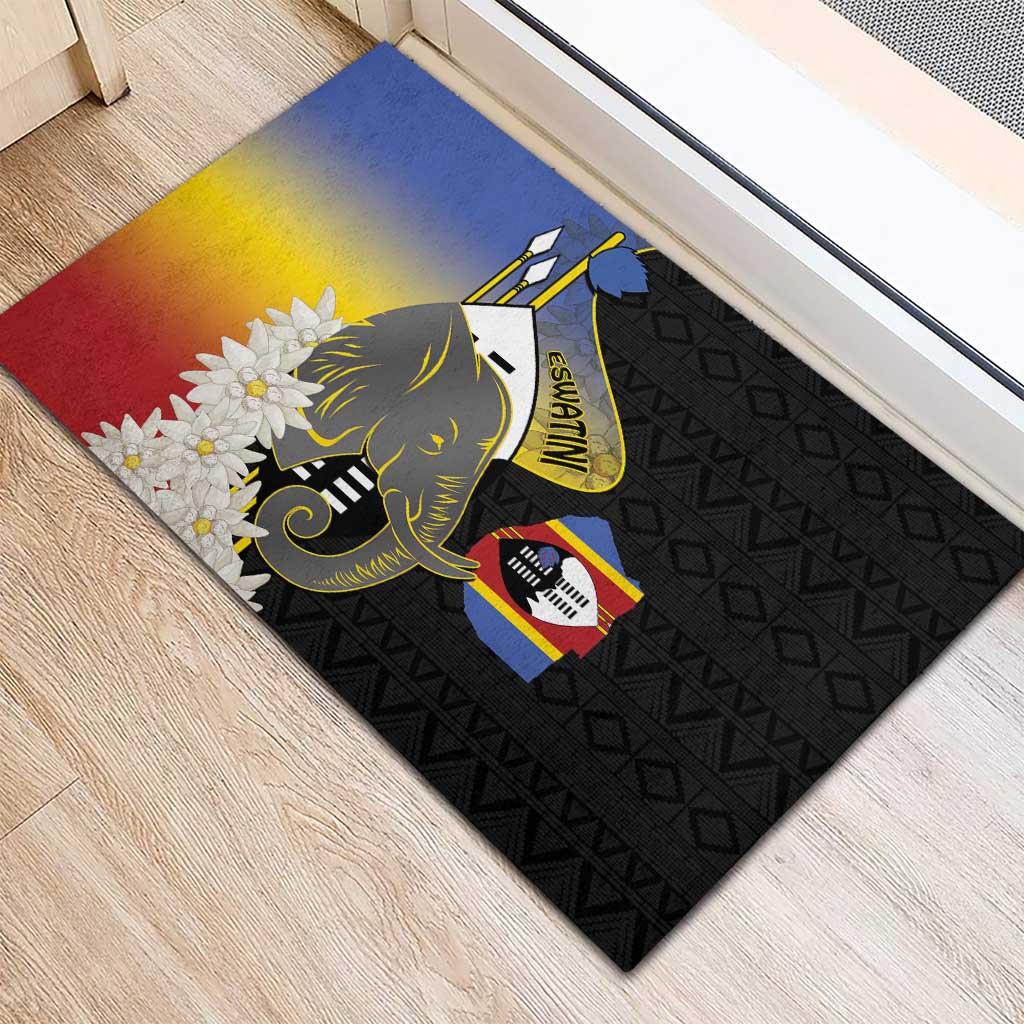 Eswatini Independence Day Rubber Doormat Swaziland Nguni Shield African Pattern - Wonder Print Shop