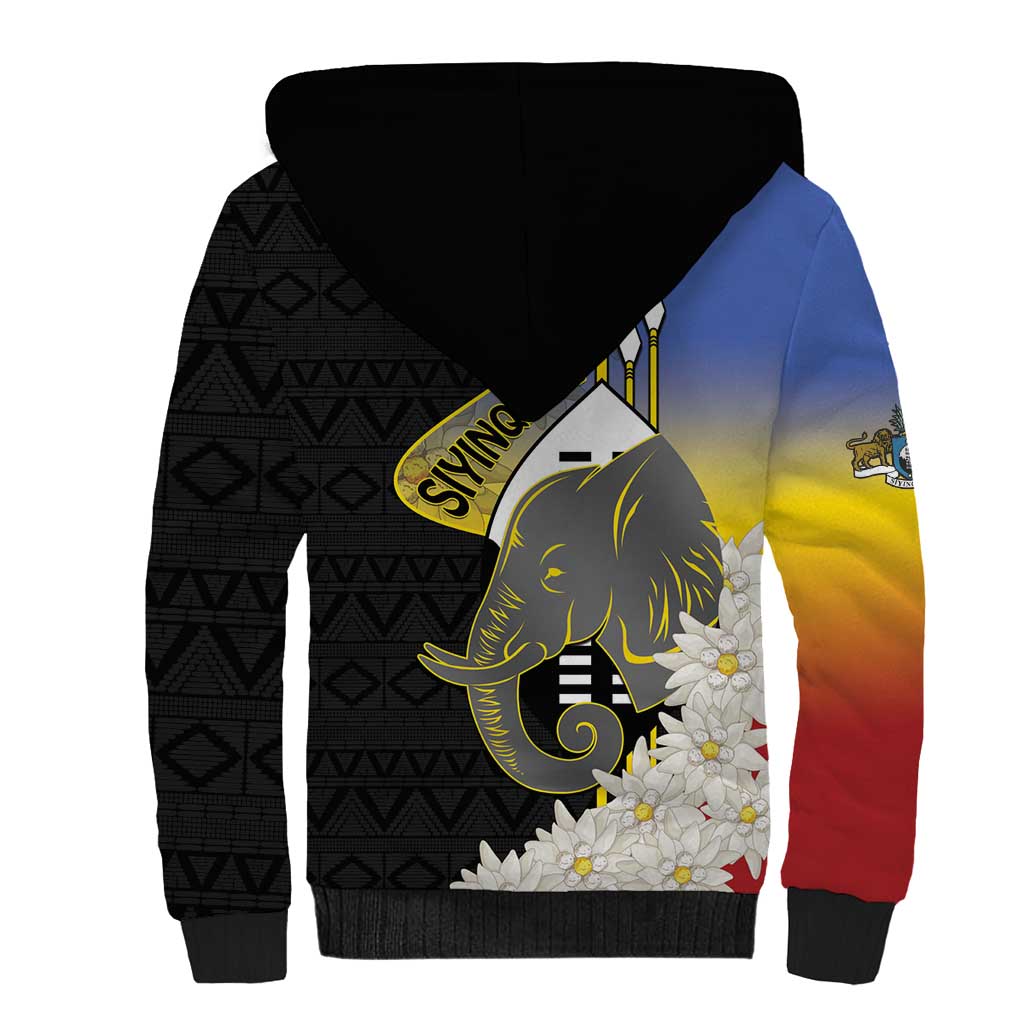Eswatini Independence Day Sherpa Hoodie Swaziland Nguni Shield African Pattern - Wonder Print Shop