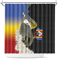 Eswatini Independence Day Shower Curtain Swaziland Nguni Shield African Pattern - Wonder Print Shop