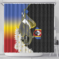 Eswatini Independence Day Shower Curtain Swaziland Nguni Shield African Pattern - Wonder Print Shop