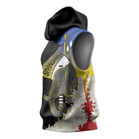 Eswatini Independence Day Sleeveless Hoodie Swaziland Nguni Shield African Pattern - Wonder Print Shop