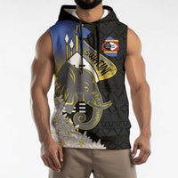 Eswatini Independence Day Sleeveless Hoodie Swaziland Nguni Shield African Pattern - Wonder Print Shop