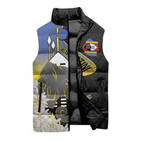 Eswatini Independence Day Sleeveless Puffer Jacket Swaziland Nguni Shield African Pattern - Wonder Print Shop