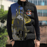 Eswatini Independence Day Sleeveless Puffer Jacket Swaziland Nguni Shield African Pattern - Wonder Print Shop