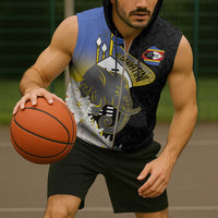 Eswatini Independence Day Sleeveless Zip Hoodie Swaziland Nguni Shield African Pattern - Wonder Print Shop