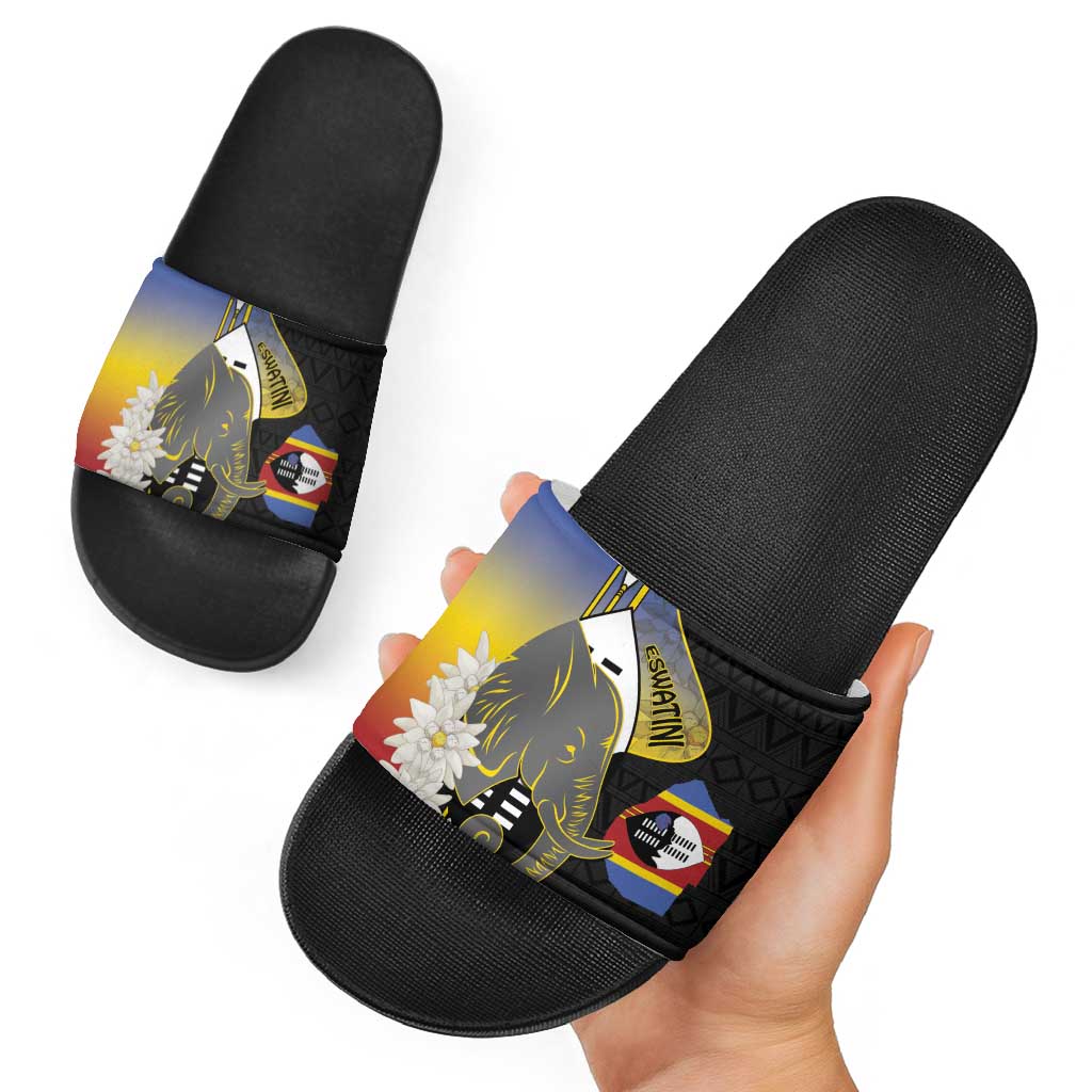 Eswatini Independence Day Slide Sandals Swaziland Nguni Shield African Pattern - Wonder Print Shop