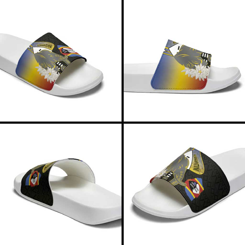 Eswatini Independence Day Slide Sandals Swaziland Nguni Shield African Pattern - Wonder Print Shop