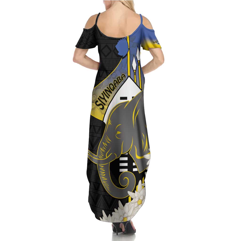 Eswatini Independence Day Summer Maxi Dress Swaziland Nguni Shield African Pattern - Wonder Print Shop