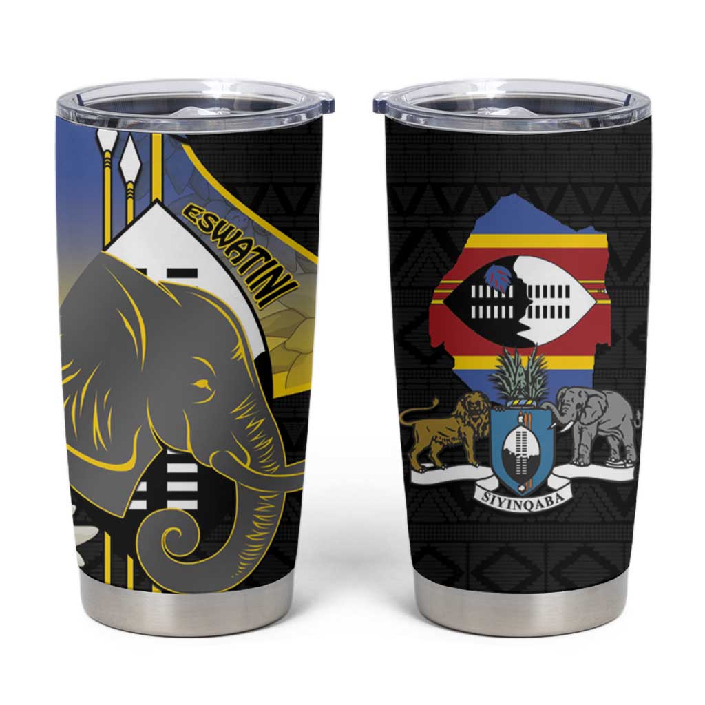 Eswatini Independence Day Tumbler Cup Swaziland Nguni Shield African Pattern - Wonder Print Shop