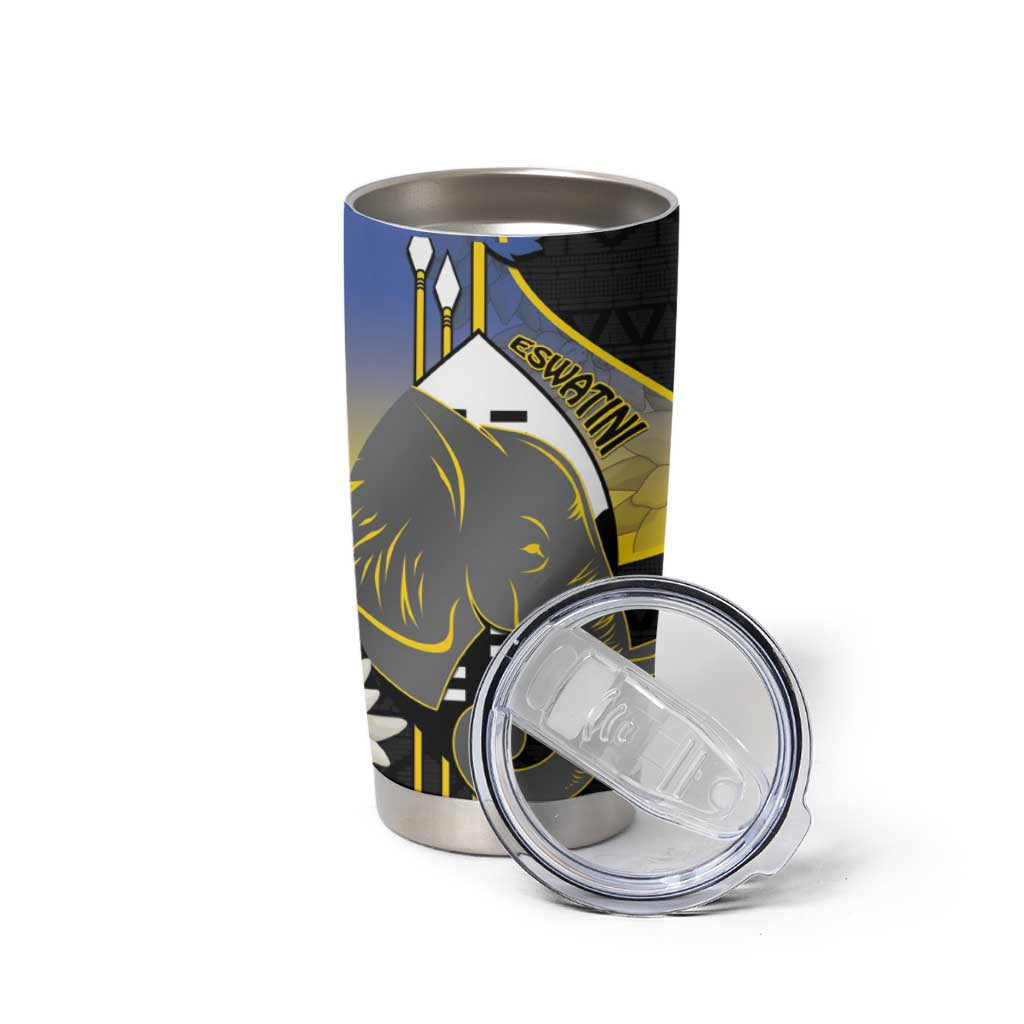 Eswatini Independence Day Tumbler Cup Swaziland Nguni Shield African Pattern - Wonder Print Shop