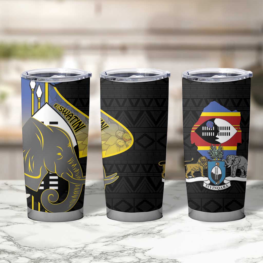 Eswatini Independence Day Tumbler Cup Swaziland Nguni Shield African Pattern - Wonder Print Shop
