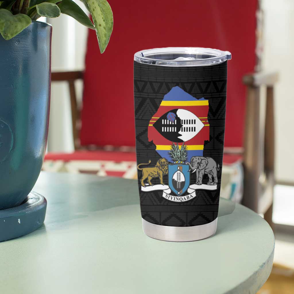 Eswatini Independence Day Tumbler Cup Swaziland Nguni Shield African Pattern - Wonder Print Shop