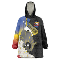 Eswatini Independence Day Wearable Blanket Hoodie Swaziland Nguni Shield African Pattern - Wonder Print Shop