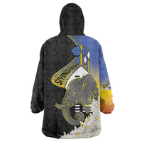 Eswatini Independence Day Wearable Blanket Hoodie Swaziland Nguni Shield African Pattern - Wonder Print Shop