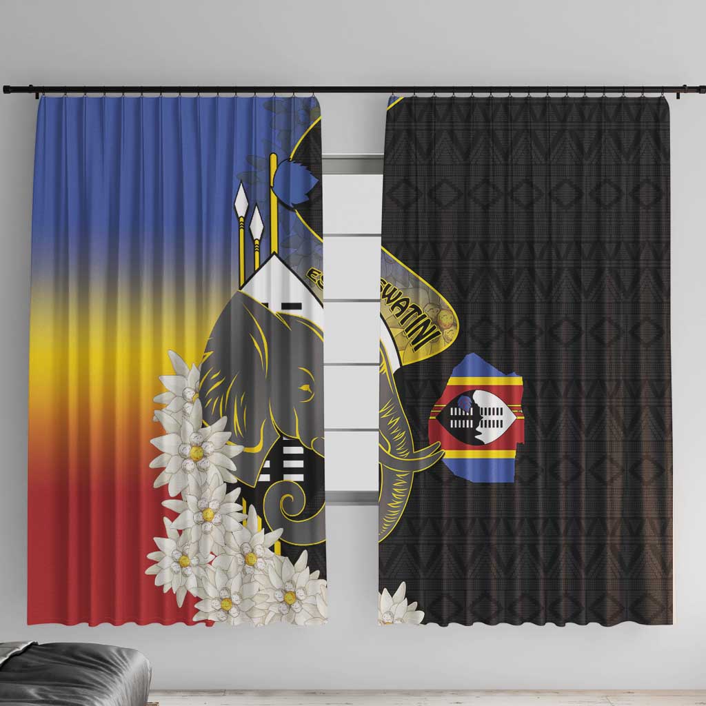 Eswatini Independence Day Window Curtain Swaziland Nguni Shield African Pattern - Wonder Print Shop