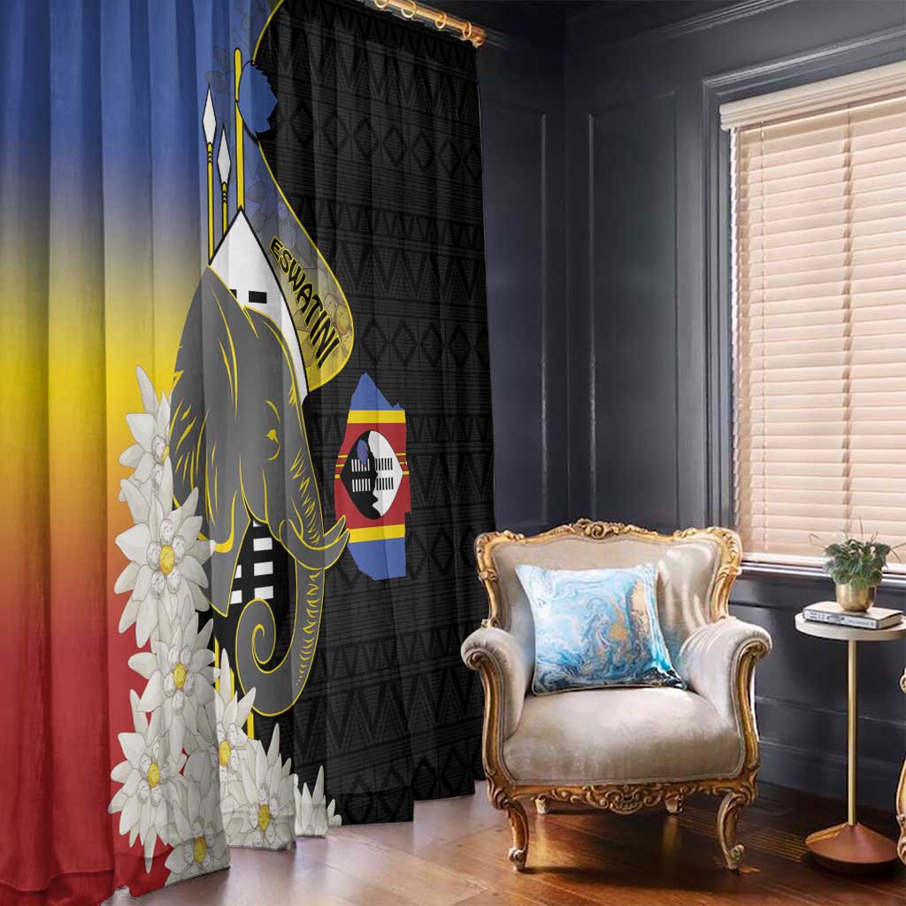 Eswatini Independence Day Window Curtain Swaziland Nguni Shield African Pattern - Wonder Print Shop