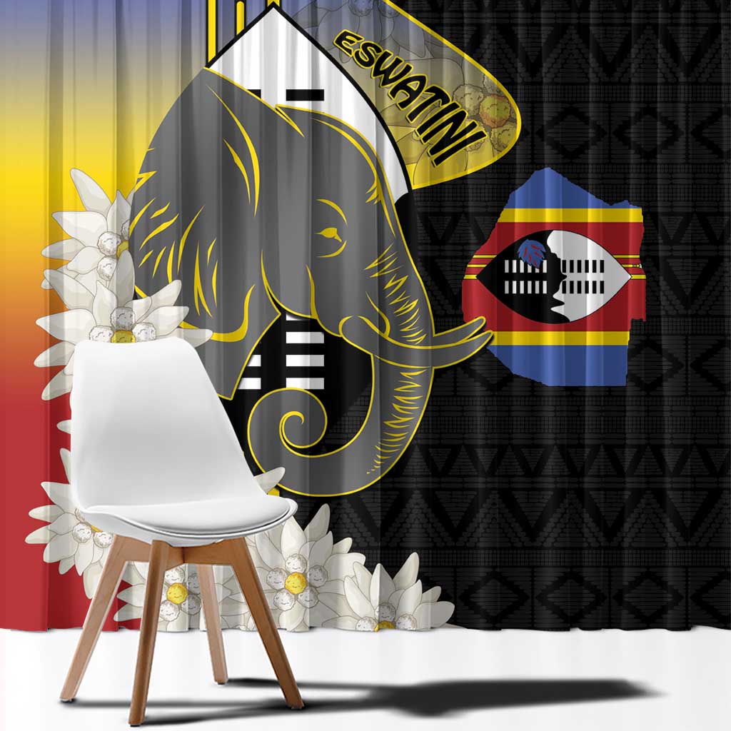 Eswatini Independence Day Window Curtain Swaziland Nguni Shield African Pattern - Wonder Print Shop