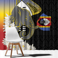 Eswatini Independence Day Window Curtain Swaziland Nguni Shield African Pattern - Wonder Print Shop