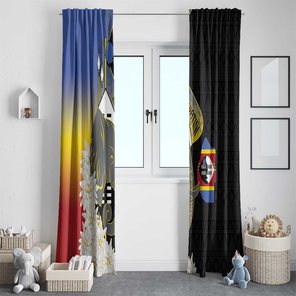 Eswatini Independence Day Window Curtain Swaziland Nguni Shield African Pattern - Wonder Print Shop