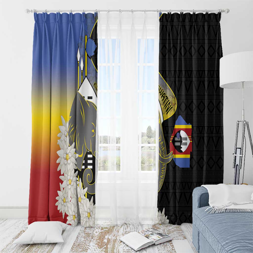 Eswatini Independence Day Window Curtain Swaziland Nguni Shield African Pattern - Wonder Print Shop