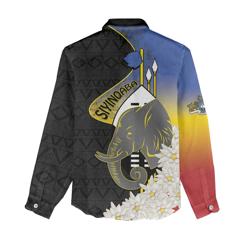 Eswatini Independence Day Women Casual Shirt Swaziland Nguni Shield African Pattern - Wonder Print Shop