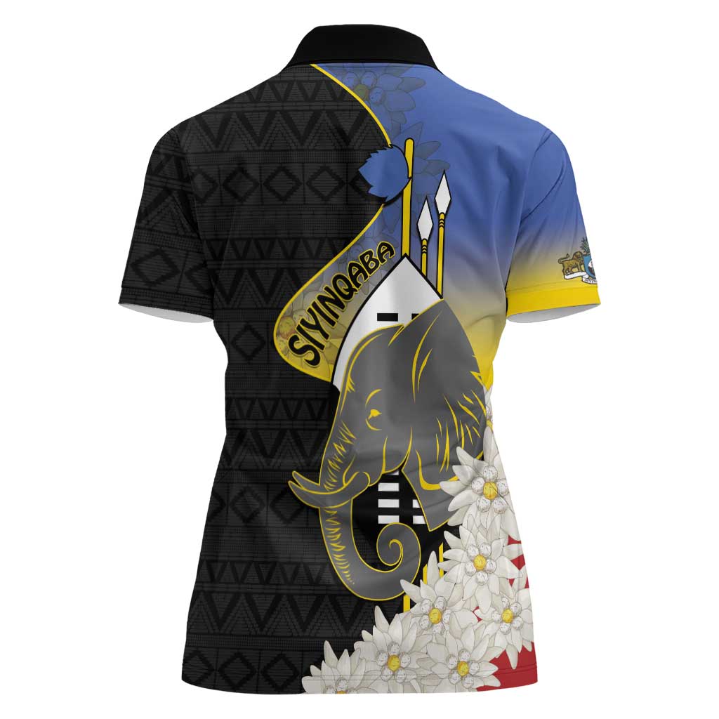 Eswatini Independence Day Women Polo Shirt Swaziland Nguni Shield African Pattern - Wonder Print Shop