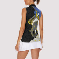 Eswatini Independence Day Women Sleeveless Polo Shirt Swaziland Nguni Shield African Pattern - Wonder Print Shop