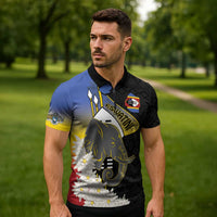 Eswatini Independence Day Zipper Polo Shirt Swaziland Nguni Shield African Pattern - Wonder Print Shop