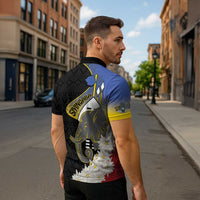 Eswatini Independence Day Zipper Polo Shirt Swaziland Nguni Shield African Pattern - Wonder Print Shop