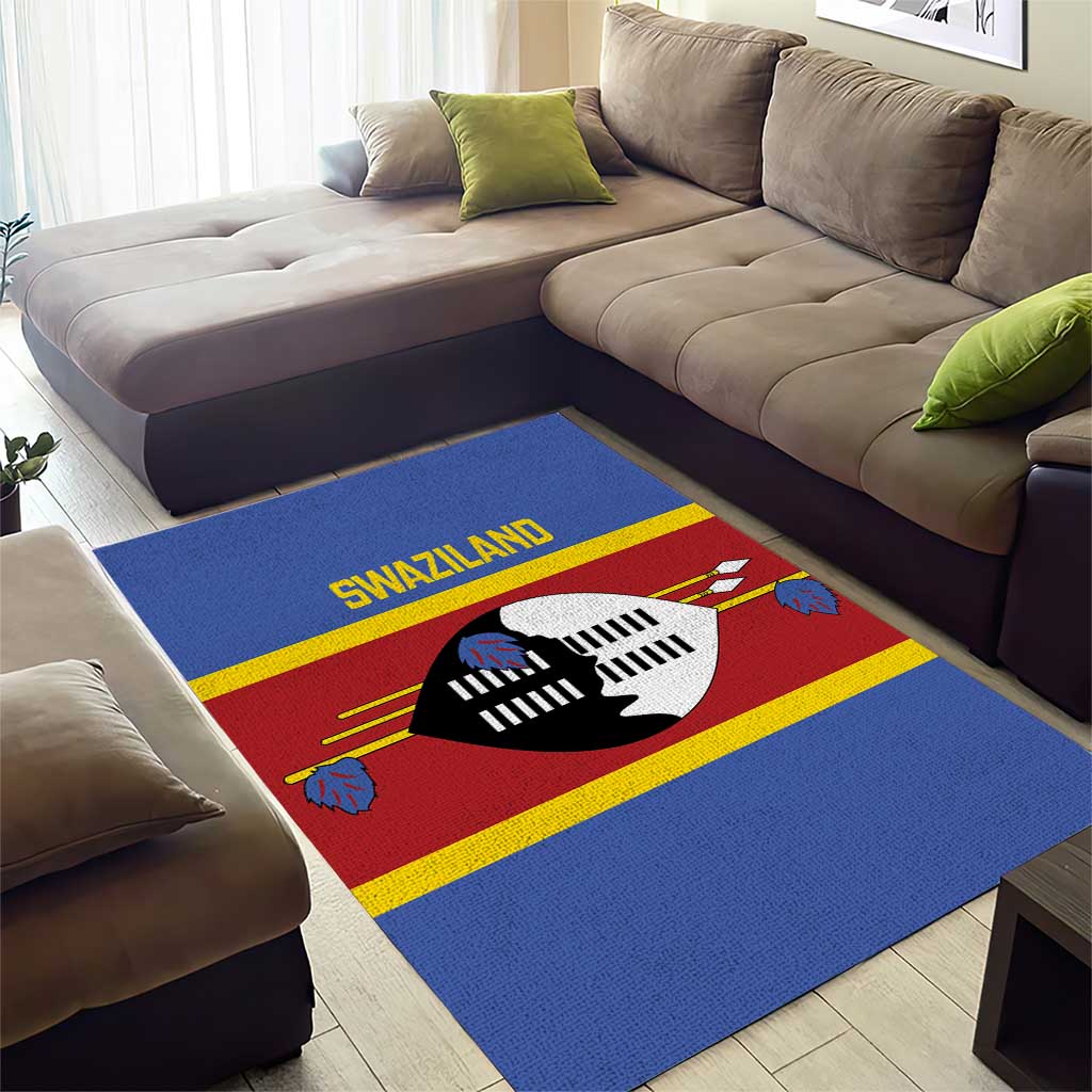 Swaziland Area Rug Siyinqaba Eswatini Flag Style - Wonder Print Shop